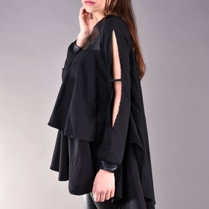 Loose Black Tunic, Oversized Tunic, Tunic, Plus Size Tunic, Black Top, Extravagant Tunic, Maxi Tunic, Tunic For Women, Long Sleeve Tunic image 4