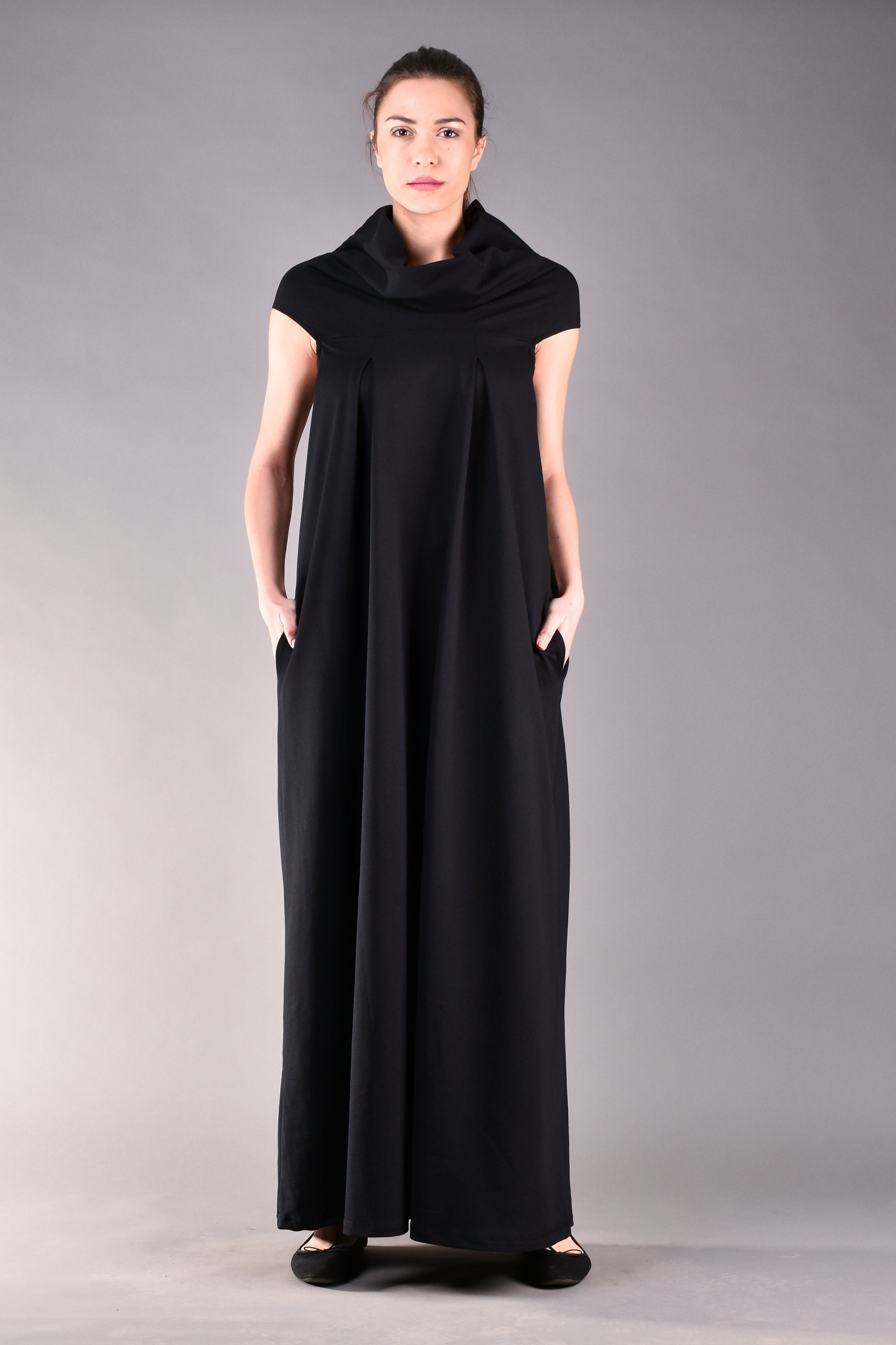 Black Long Dress Loose Dress Black Maxi Dress Sleeveless | Etsy