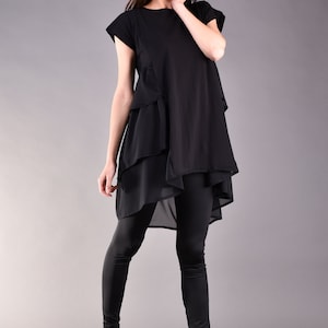 Black Tunic Top Plus Size Tunic Asymmetric Tunic Women - Etsy