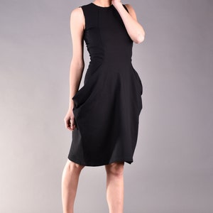 Black Dress, Sleeveless Dress, Knee Length Dress, Summer Black Dress, Plus Size Dress, Casual Dress, Cocktail Dress, Оversize Dress image 3