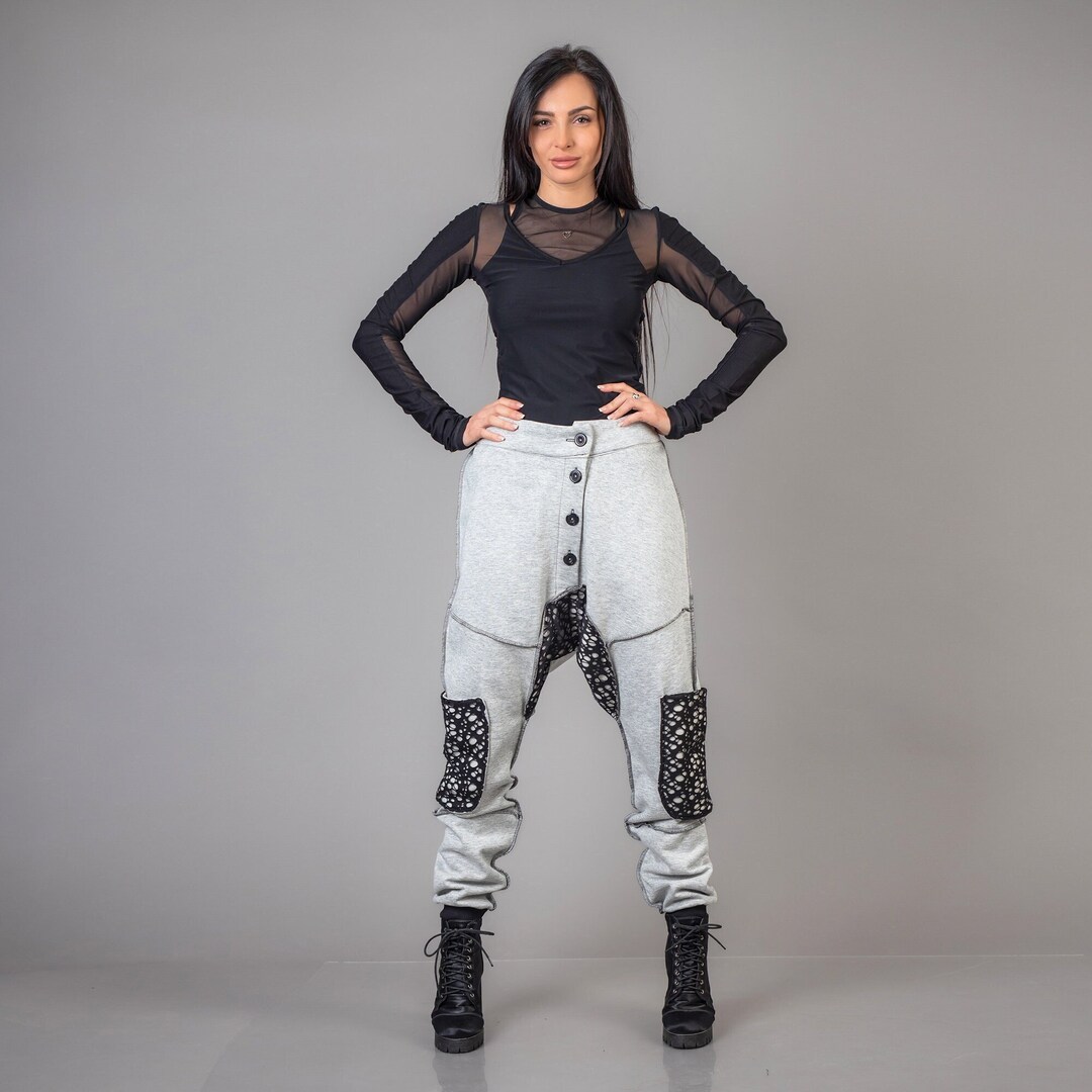 Pants Harem Evam Eva Lin Noir Taille Unique Extrême Drop Crotch Japan