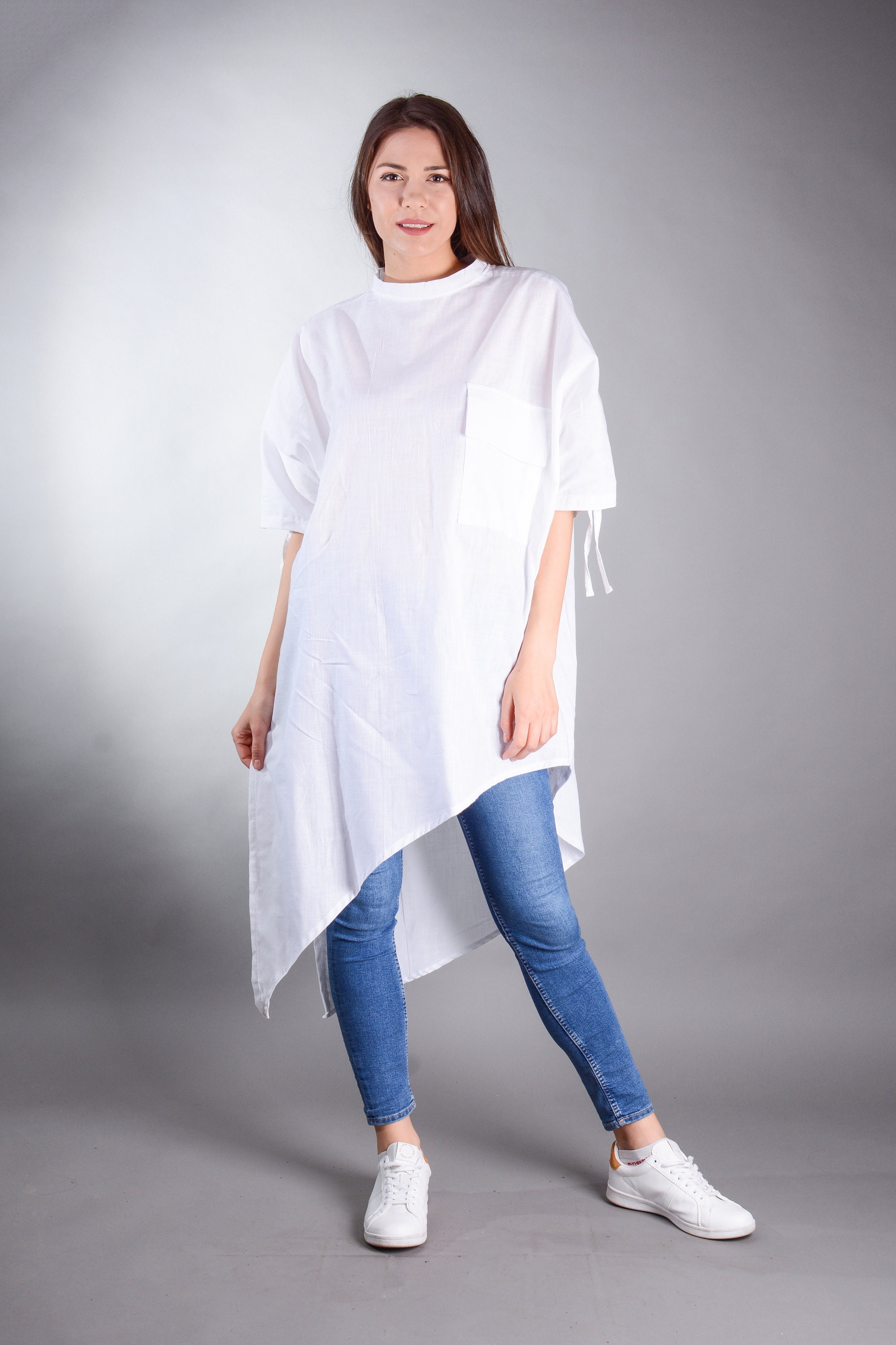asymmetric tunic dress Marcella Women's Iris Tunic Sweater in Black | Medium