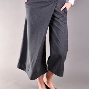 Wide Leg Trousers, Gray Trousers, Womens Trousers, Loose Trousers, Women's Pants, Loose Pants, Plus Size Pants, Maxi Pants image 4