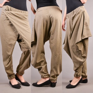 Linen Harem Pants, Harem Trousers, Baggy Pants, Loose Pants, Drop Crotch Pants, Linen Pants, Women Pants, Plus Size Clothing