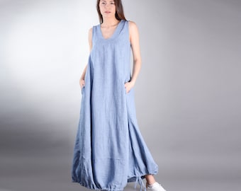 Abito di lino, Abito Boho, Abito Plus Size, Abito di maternità, Abbigliamento di lino, Biancheria Plus Size, Abbigliamento Plus Size, Abito di lino da donna