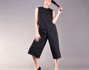 Jumpsuit For Women, Black Maxi Jumpsuit, Plus Size Onepiece, Sleeveless Jumpsuit, Black Casual Jumpsuit, Wide Leg Jumpsuit, Loose Jumpsuit