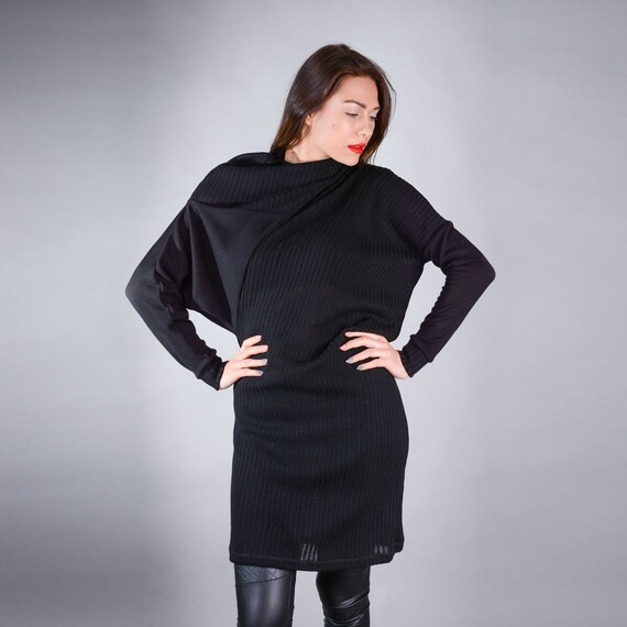 Black Tunic, Plus Size Tunic, Tunic Dress, Black Dress, Women's Tunic,  Asymmetric Tunic, Tunic Top, Кnit Тop, Plus Size Clothing - Etsy