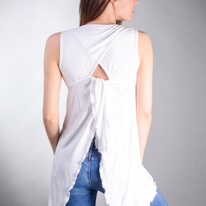 Tank Top, Asymmetrical Top, Open Back Top, Women's Top, Boho Top, Plus Size Clothing image 5