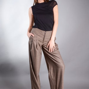 Palazzo Pants, Wide Leg Pants, Loose Pants, High Waisted Pants, Plus Size Clothing image 4