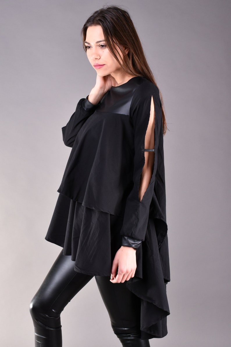 Loose Black Tunic, Oversized Tunic, Tunic, Plus Size Tunic, Black Top, Extravagant Tunic, Maxi Tunic, Tunic For Women, Long Sleeve Tunic image 5