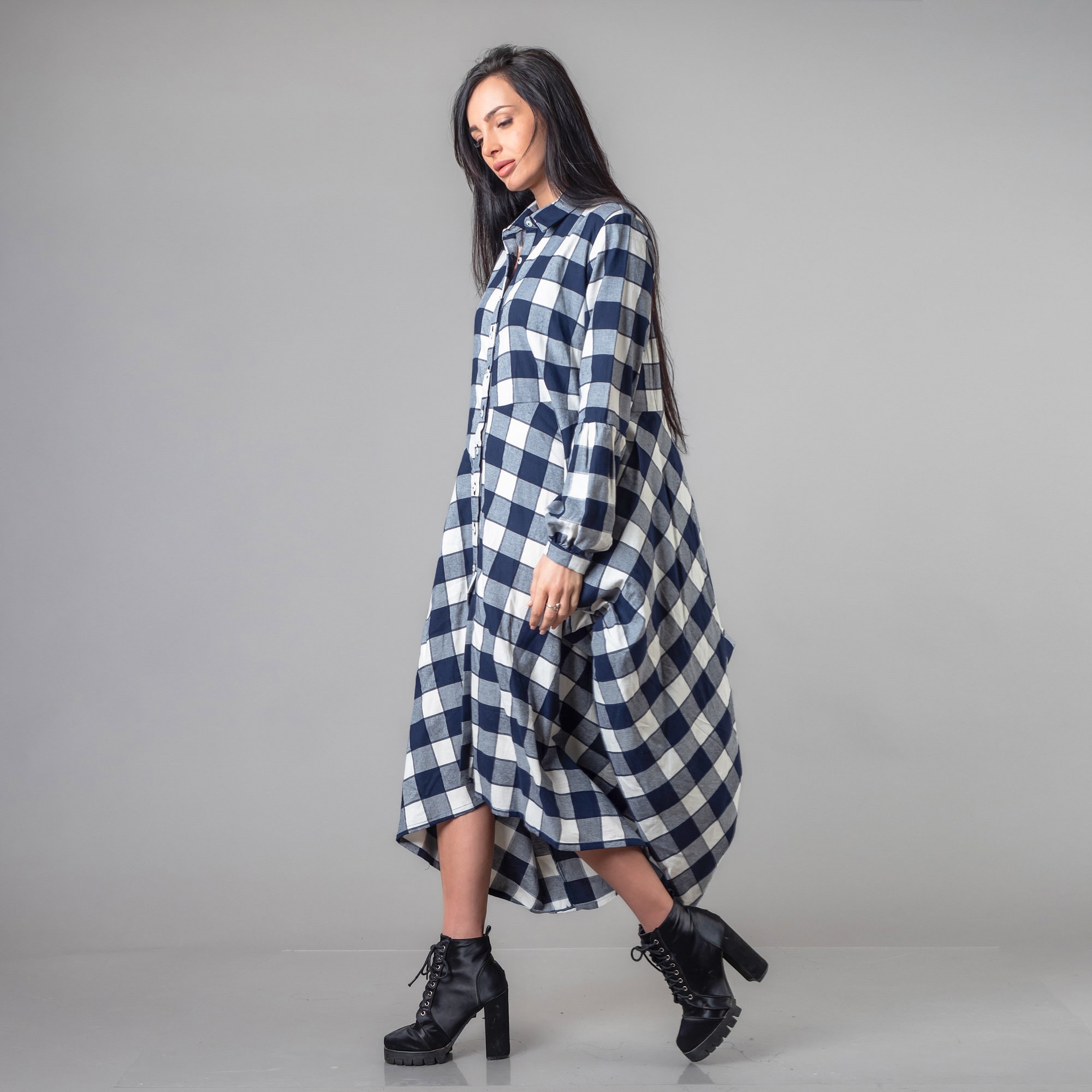Asymmetric Tartan Dress - Etsy
