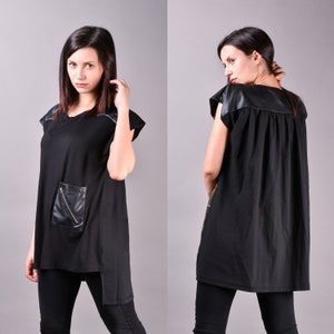 Black Tunic, Loose Tunic, Black Tunic Top, Women Tunic, Oversize Tunic, Plus Size Maxi Top, Plus Size Clothing, Plus Size Tunic