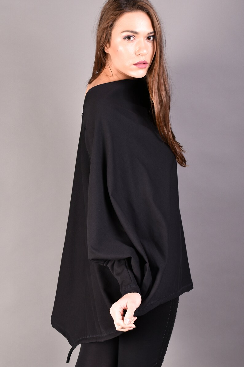Black Blouse Loose Blouse Long Black Blouse Black Oversized | Etsy