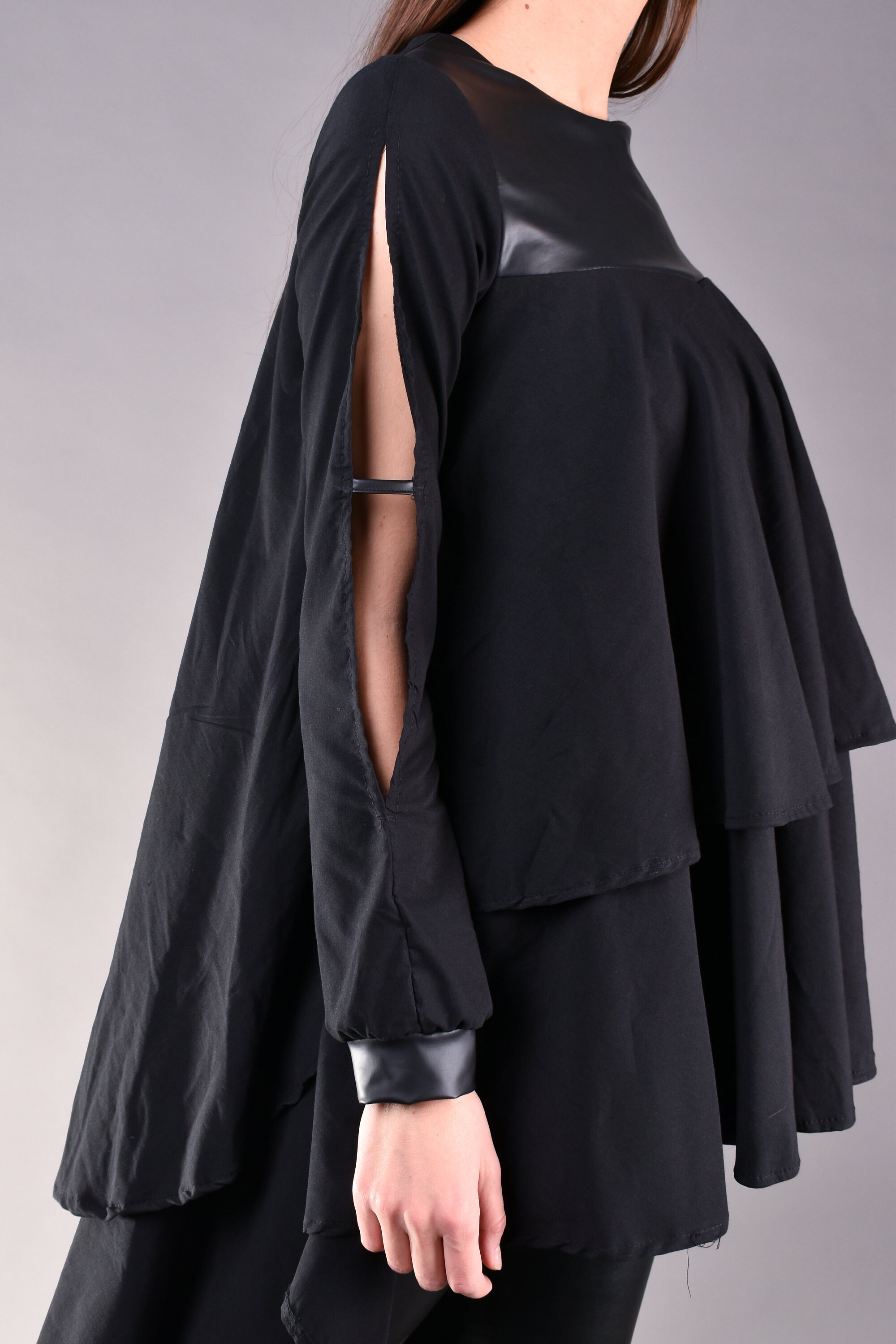 Long Sleeve Oversized Tunic - Black main image 0