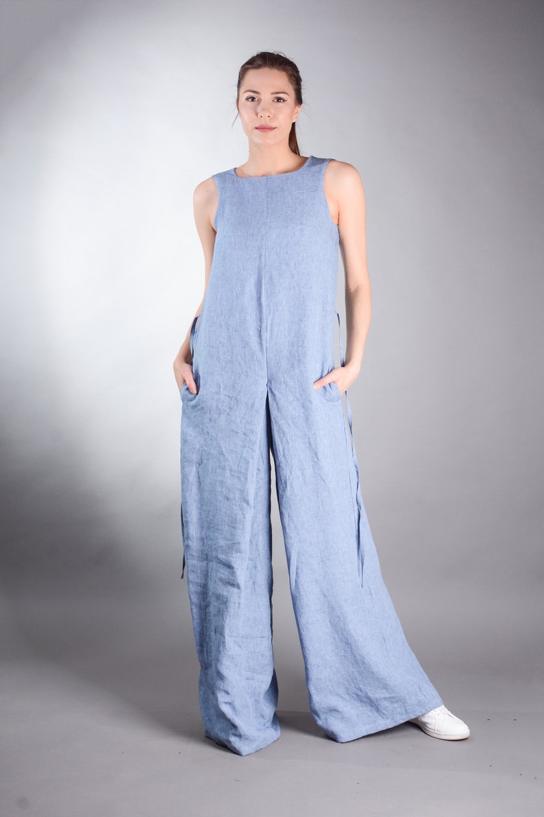 Linen Jumpsuit Jumpsuit Women Plus Size Linen Jumpsuit | Etsy