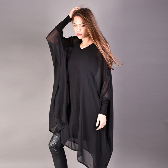 womens black tunic dress