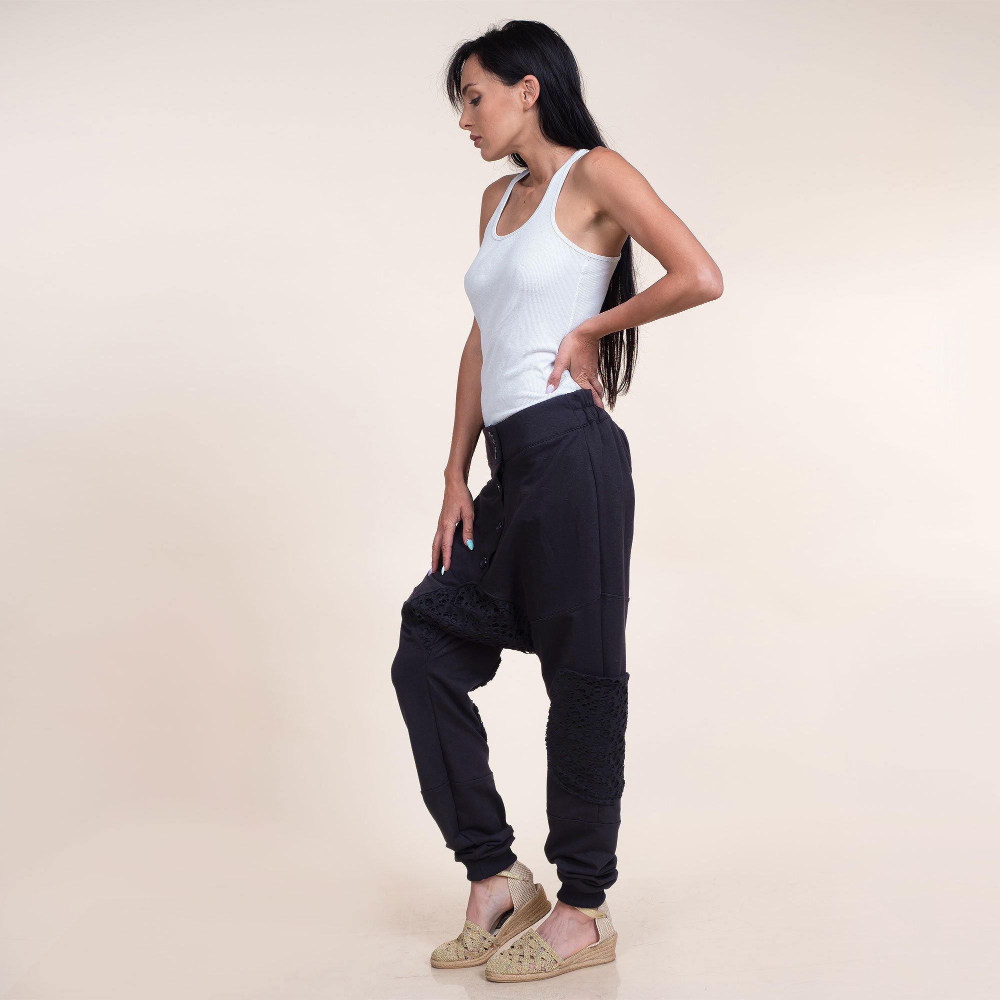 Drop Crotch Harem Pants