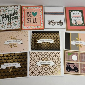 Handmade All Occasion Cards, Set of 10, Happy Birthday, Get Well, Sympathy, Congratulations, Thank You, Be Still, Family, Golf, Variety
