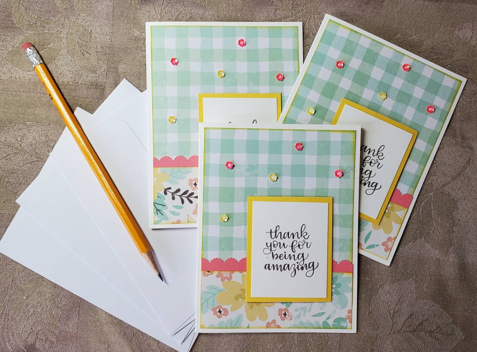 Inspirational Thank You Cards Set of 3 Thinking of You You Etsy