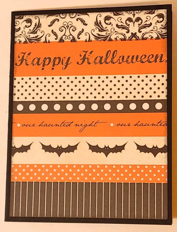 Handmade Halloween Note Card Set, Bats, Pumpkins, Paisley, Set of 6 - Etsy
