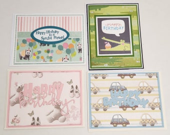 Kids Birthday Cards, Set of 4, Happy Birthday to a Special Person, Happy Birthday, Snappy Birthday, Variety, Assortment, Birthday Wishes