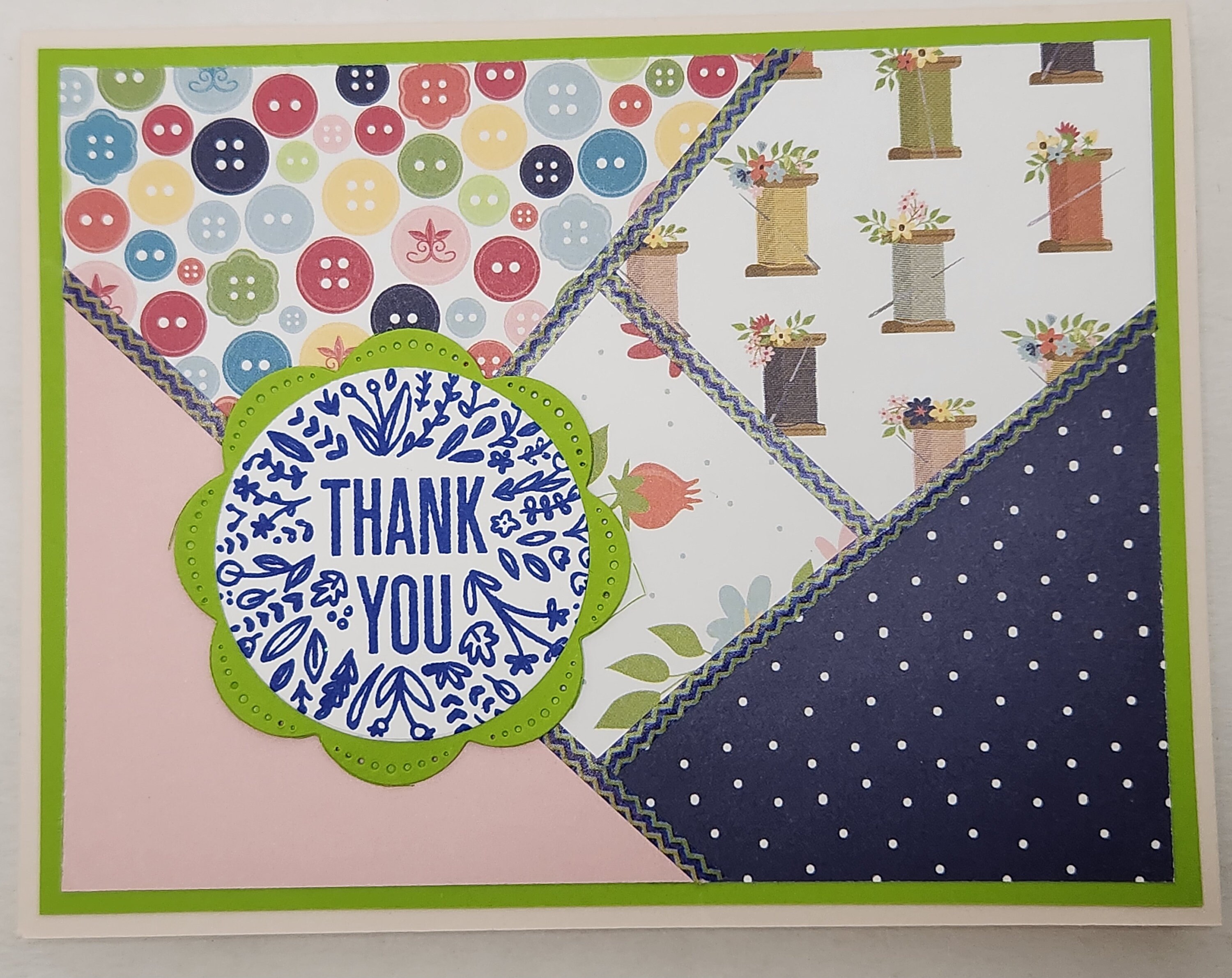 Quilted Sewing Thank You Cards, Handmade Appreciation Note Cards, Set ...