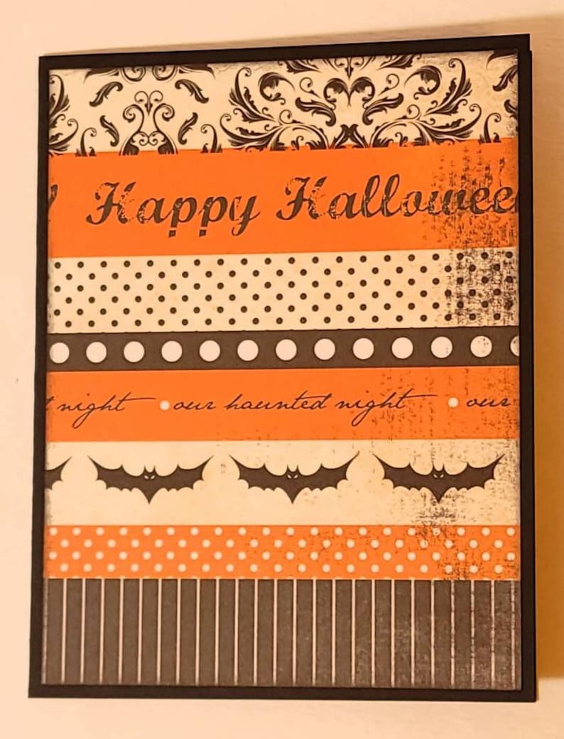 Handmade Halloween Note Card Set, Bats, Pumpkins, Paisley, Set of 6 - Etsy