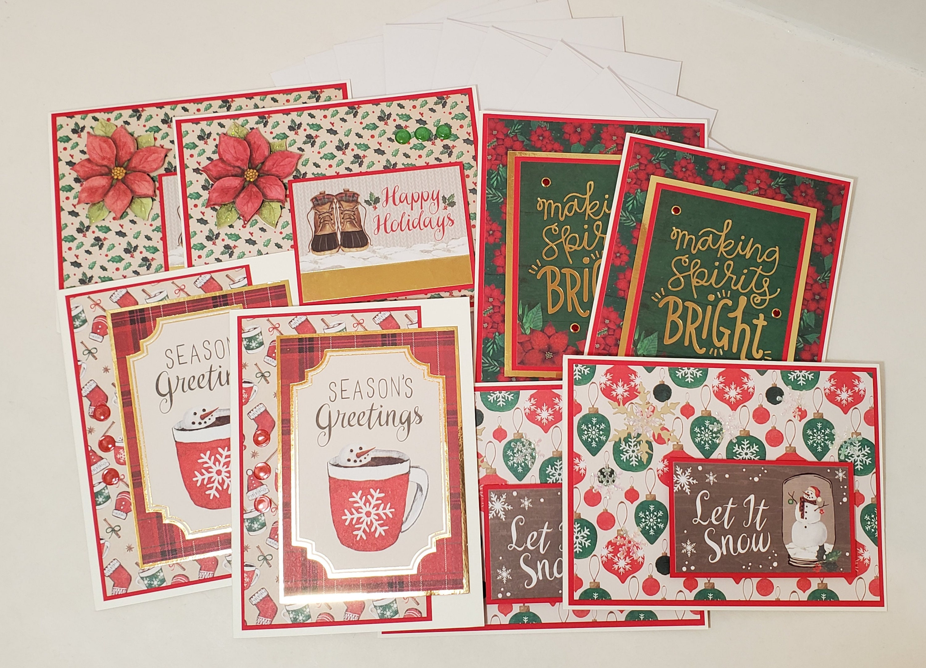 Assorted Christmas Cards Set of 8 Happy Holidays Making Etsy