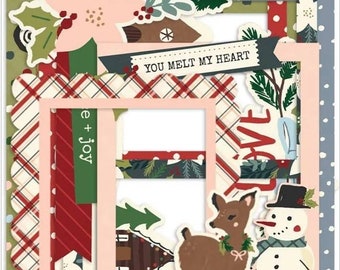 Simple Stories, Winter Cottage Collection, Christmas Chipboard Frames, Scrapbooking, Albums, Journaling, Decorating, Gift Giving