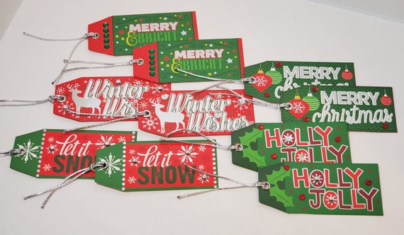 set of 10 Handmade Christmas gift tags