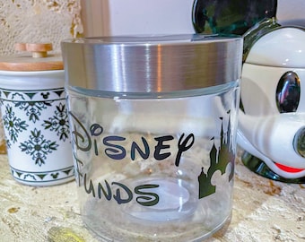 JAR ONLY | Disney Vacation Funds | Glass Jar w/ Silver twist top | Vacation Savings Fund | Bank | Money Jar | Spending Money | Family Vacay