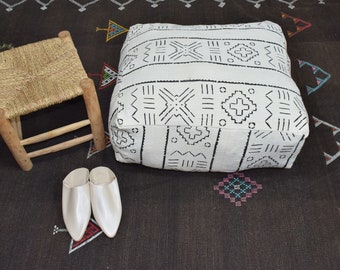 mudcloth fabric mudcloth pillow indigo mudcloth size 24 x 24x9 indigo Mudcloth Square Pouf Bean Bag Chair Ottoman African Mudcloth