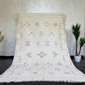 Moroccan Rugs Sabra white Rugs Moroccan Cactus Rugs (9.5X6.2) Feet morrocan rugs Ethnic Rugs Boho Rugs Moroccan Style Carpet (300X183) cm