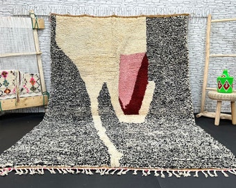 Handmade Beni Ourain Rug: Ivory Moroccan Wool Rug, Custom Design