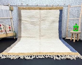 Authentischer marokkanischer Teppich, Azilal Teppich, Marokkanischer Teppich Handgeknüpft - Beni ourain Teppich - Wollteppich - Beni ourain Teppich - Handgemachter Teppich