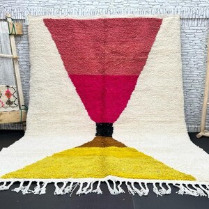 ARTISTIC WOOL RUG, Moroccan Handmade Rug For Your Living Room, Steel Blue And White Rug Made from Wool of Sheep, Best Artistic Tufted Rug