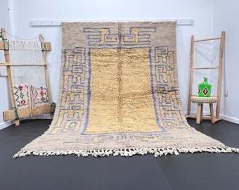 Authentischer marokkanischer Teppich, Azilal Teppich Handgeknüpft - Beni Ourain Teppich - Wollteppich - Handgeknüpfter Teppich