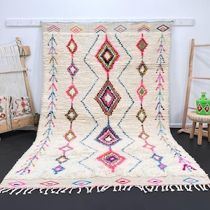 Tapis Boujad fabuleux personnalisé, tapis marocain authentique, tapis Azilal, tapis multicolore abstrait, tapis marocain fait à la main, tapis Boho image 2