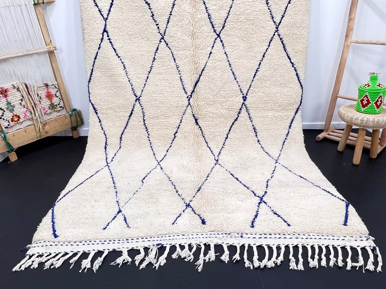 MOROCCAN WOOL CARPET, Handmade Wool Rug, Beni Ourain Rug, Moroccan