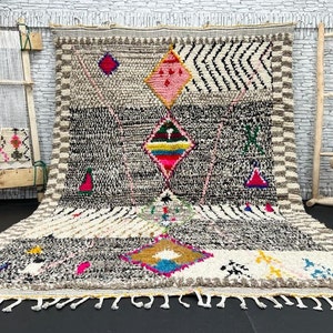 Authentic Moroccan Rug- Moroccan Handmade rug ,Beni ourain style Morocco wool Berber Rug, modern rug, Hand woven rug, Azilal Berber style