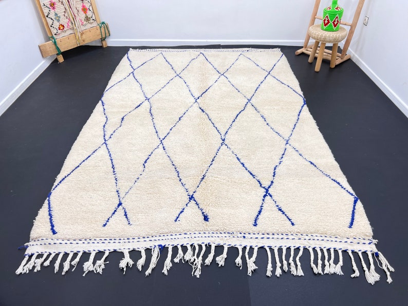 MOROCCAN WOOL CARPET, Handmade Wool Rug, Beni Ourain Rug, Moroccan