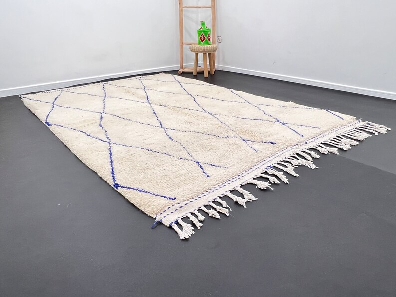 MOROCCAN WOOL CARPET, Handmade Wool Rug, Beni Ourain Rug, Moroccan