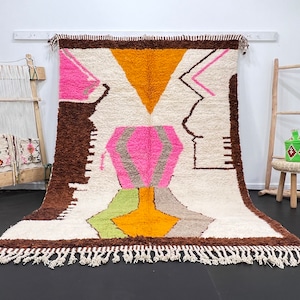 Artistic Wool Rug: Handmade Moroccan Berber Rug