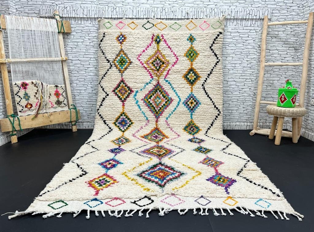 Tapis berbere marocain de couloir Boujaad | Selency