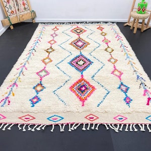 Tapis Boujad fabuleux personnalisé, tapis marocain authentique, tapis Azilal, tapis multicolore abstrait, tapis marocain fait à la main, tapis Boho image 7