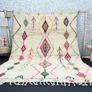 Handmade Beni Ourain Rug: Authentic Moroccan Wool Rug, Custom Design