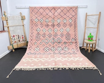 Benutzerdefinierter fabelhafter Boujad-Teppich, authentischer marokkanischer Teppich, Azilal-Teppich, abstrakter mehrfarbiger Teppich, handgemachter marokkanischer Teppich, Boho-Teppich
