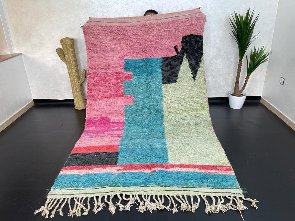 【新品/一点物】モロッコのベルベルラグ 108×53　No. 1 スモーキーカラー モロッコ ベルベル族 オールド手織り絨毯