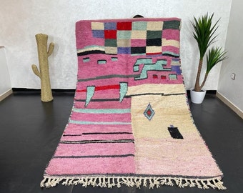 190x89cm モロッコ絨毯ファインウール手織り絨毯オールド絨毯 190x89cm モロッコ絨毯ファインウール手織り絨毯オールド絨毯