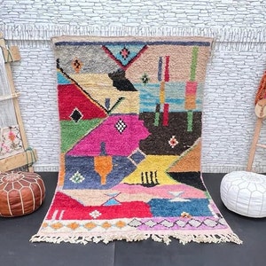 Vintage Berber Rug: 5.3x8.5 ft, Handwoven Moroccan Wool Carpet